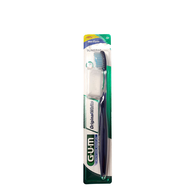 GUMOriginalWhiteMediumToothbrush563 Product container of GUM Original White Medium Toothbrush 563 by GUM, a toothbrush indicated for restoring the natural color of teeth.