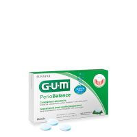 Box  of  GUM  Periobalance  Tablets  by  GUM,  a  tablet  supplement  indicated  for  reducing  gum  sensitivity  and  fighting  bad  breath.