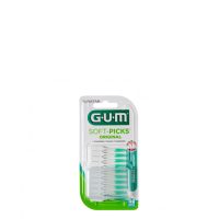 Box  of  GUM  Soft  Picks  Original  Medium  by  GUM,  a  rubber  toothpick  indicated  for  removing  plaque  and  food  debris.