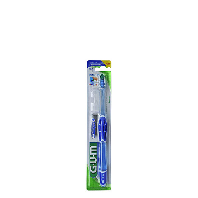 GUMTechnique+ToothbrushCompactMedium493 Product container of GUM Technique