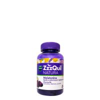 Product  container  of  ZzzQuil  Natura  Melatonin  Gummies  by  ZzzQuil,  a  gummy  supplement  indicated  for  sleep  regulation.