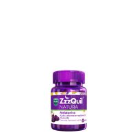 Product  container  of  ZzzQuil  Natura  Melatonin  Gummies  by  ZzzQuil,  a  gummy  supplement  indicated  for  sleep  regulation.