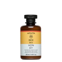 Bottle  of  Apivita  Bee  My  Honey  Shower  Gel  Honey  and  Aloe  by  Apivita,  a  shower  gel  indicated  for  cleansing  and  preserving  skin  moisture.