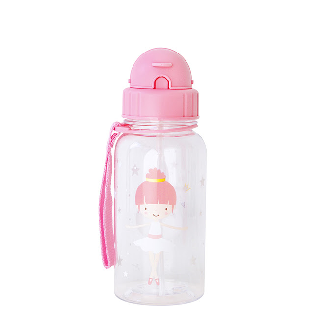 BIBSStrawBottleBallerinasPink500ml BIBS ストローボトル バレリーナピンク 500ml - 画像 (1)