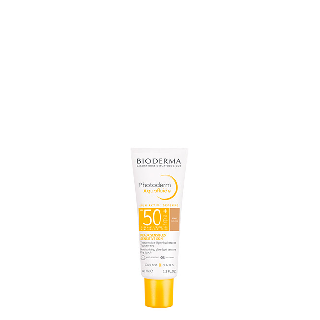 BiodermaPhotodermAquafluideSPF50+TintedFluidGoldenColor40ml Bottle of Bioderma Photoderm Aquafluide SPF50