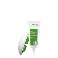 Product  container  of  Elancyl  Slim  Massage  Kit  by  Elancyl,  a  slimming  gel  indicated  for  reducing  cellulite  and  toning  skin.