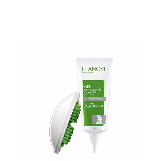ElancylSlimMassageKitSlimmingGel+Massager Product container of Elancyl Slim Massage Kit by Elancyl, a slimming gel indicated for reducing cellulite and toning skin.