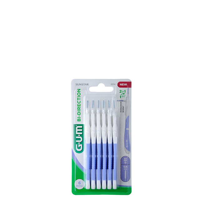 GUMBi-DirectionInterdentalBrush06mmx6 GUM Bi-Direction Escovilhão 0.6mm x6 - Image 1
