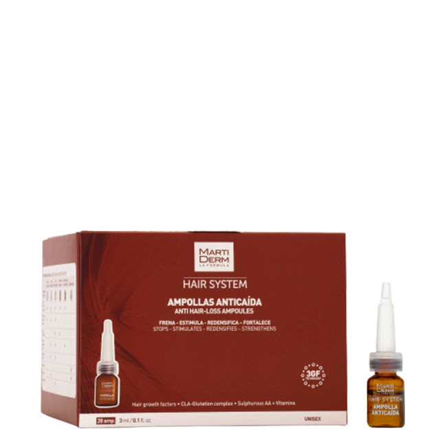 MartidermHairSystemAntiHair-LossAmpoules28x3ml Martiderm Hair System Ampollas Anticaída 28x3ml - Image 1