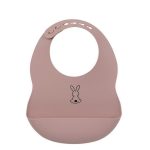 Nattou Silicone Bib with Drip Tray Pink