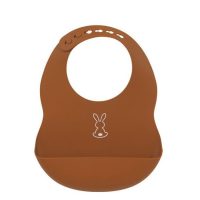 Nattou Silicone Bib with Drip Tray Terracotta