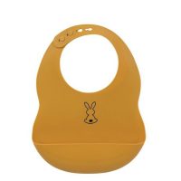 Nattou Silicone Bib with Drip Tray Yellow Ochre
