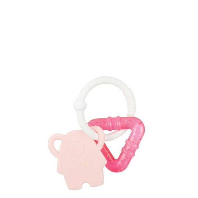 NattouSiliconeCoolingTeetherPink Nattou Silicone Cooling Teether Pink