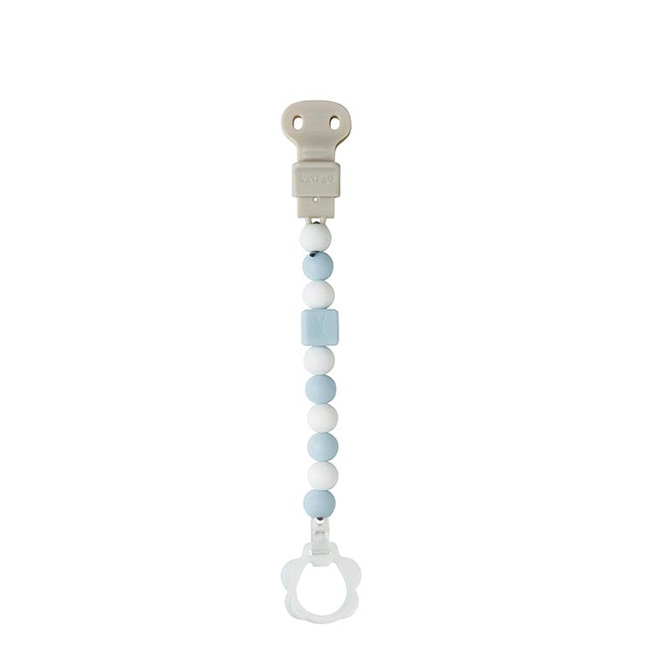 NattouSiliconePacifierClipLightBlue Nattou Silicone Pacifier Clip Light Blue
