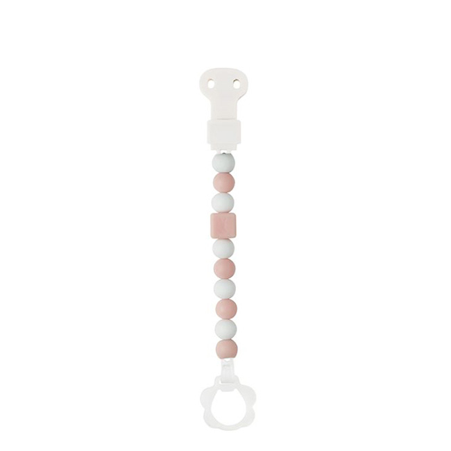 NattouSiliconePacifierClipLightPink Nattou Silicone Pacifier Clip Light Pink