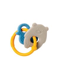 Nattou Silicone Teether Bear + Duck Yellow Ochre Ring