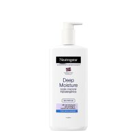Bottle  of  Neutrogena  Deep  Moisture  Lotion  by  Neutrogena,  a  fast-absorbing  lotion  indicated  for  dry  and  sensitive  skin.