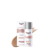 Product  container  of  Eucerin  Anti-Pigment  Day  SPF30  Tinted  Cream  by  Eucerin,  a  tinted  cream  indicated  for  anti-spot  action.
