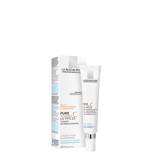 LaRochePosayPureVitaminCCream40ml Tube of La Roche Posay Pure Vitamin C Cream by La Roche Posay, a rich cream indicated for reducing wrinkles and improving skin radiance.