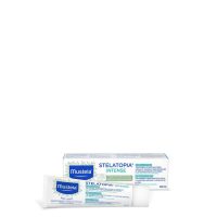 Tube  of  Mustela  Stelatopia  Intense  Cream  by  Mustela,  a  cream  indicated  for  reducing  symptoms  of  atopic  eczema  and  alleviating  redness.