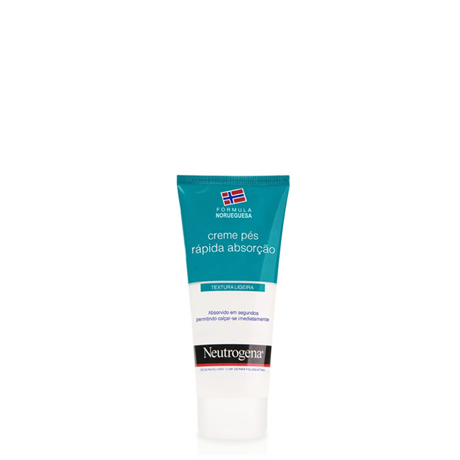 NeutrogenaFastAbsorbingFeetCream100ml Tube of Neutrogena Fast Absorbing Feet Cream by Neutrogena, a fast absorbing cream indicated for intense foot hydration.