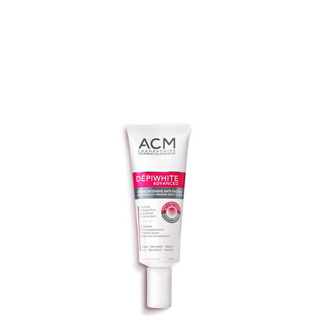 ACMDépiwhiteAdvancedAnti-BrownSpotCream40ml Tube of ACM Dépiwhite Advanced Anti-Brown Spot Cream by ACM, a cream indicated for fading and eliminating dark spots on the skin.