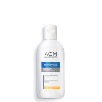 Bottle  of  ACM  Novophane  Energizing  Shampoo  by  ACM,  a  shampoo  indicated  for  fortifying  fragile  and  sensitive  hair.