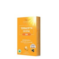 Box  of  Biocyte  Terracota  Cocktail  Sun  Capsules  by  Biocyte,  a  dietary  supplement  indicated  for  preparing  skin  for  sun  exposure.