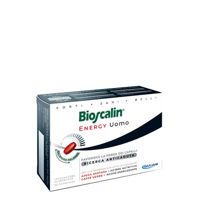 BioscalinEnergyMenAnti-HairLossTabletsx30 Box of Bioscalin Energy Men Anti-Hair Loss Tablets by Bioscalin, a tablet supplement indicated for reducing hair loss in men.