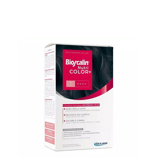 BioscalinNutriColorPermanentHairColor1Black Bioscalin Nutri Color+ Coloração Permanente Cor 1 Preto - Image 1