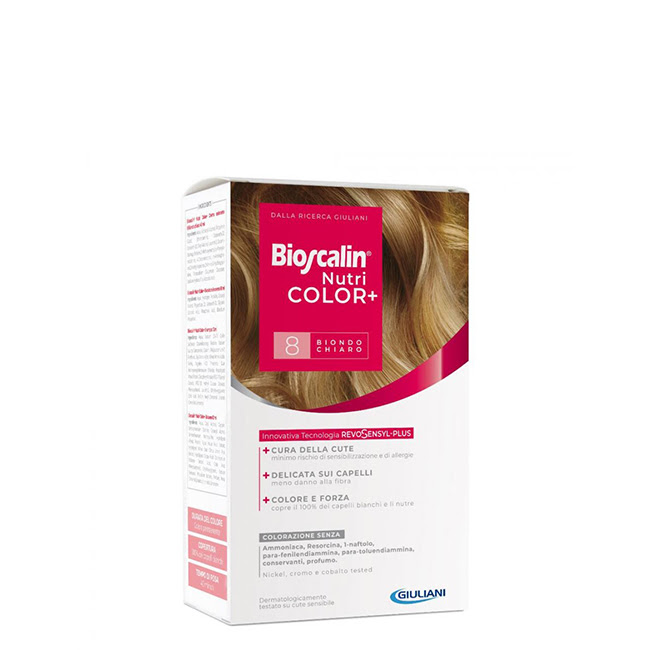 BioscalinNutriColorPermanentHairColor8LightBlonde Bioscalin Nutri Color+ Coloração Permanente Cor 8 Louro Claro - Image 1