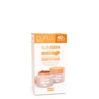 Box  of  Isdin  Sunisdin  Duo  by  Isdin,  a  dietary  supplement  indicated  for  skin  preparation  before  sun  exposure.