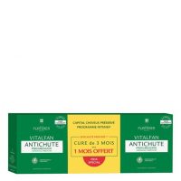 Box  of  Rene  Furterer  Vitalfan  Reactional  Trio  Capsules,  a  food  supplement  indicated  for  reactive  hair  loss  and  hair  growth.