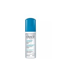 Bottle  of  Uriage  Cleansing  Foam  by  Uriage,  a  purifying  lotion  indicated  for  removing  makeup  and  facial  impurities.