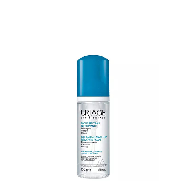UriageCleansingFoam150ml Bottle of Uriage Cleansing Foam by Uriage, a purifying lotion indicated for removing makeup and facial impurities.