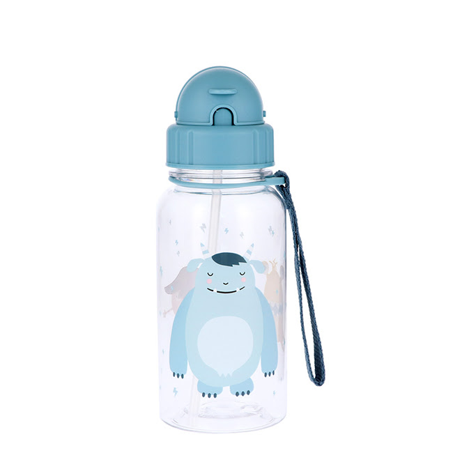 BibsStrawBottleLittleMonstersBlue500ml ビブス ストローボトル リトルモンスターズ ブルー 500ml - 画像 (1)