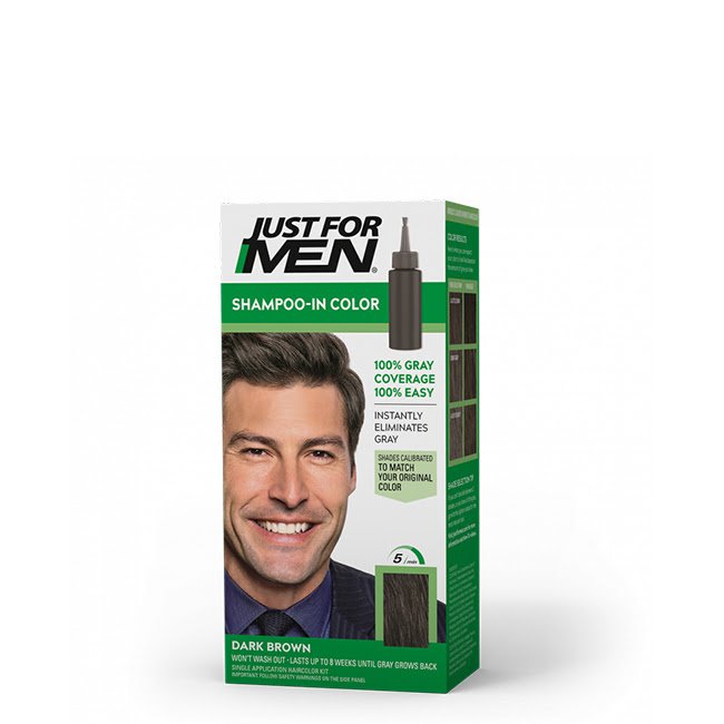 JustForMenShampoo-inColorDarkBrown Just For Men Coloração Shampoo Tom Moreno - Image 1