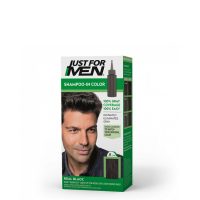 Bottle  of  Just  For  Men  Shampoo-in  Color  Real  Black  by  Just  For  Men,  a  shampoo  indicated  for  covering  gray  hair.