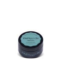 Jar  of  Papillon  Fiber  Matt  Strong  Hold  Wax  by  Papillon,  a  dry  wax  indicated  for  creating  natural  and  bold  hairstyles.