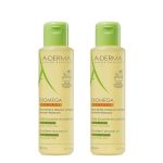 Bottle of A-Derma Exomega Control Shower Oil Duo by A-Derma, a shower oil indicated for moisturizing atopic skin.