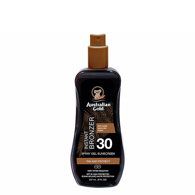 AustralianGoldInstantBronzerSprayGelSPF30237ml Australian Gold Instant Bronzer Spray Gel SPF30 237ml