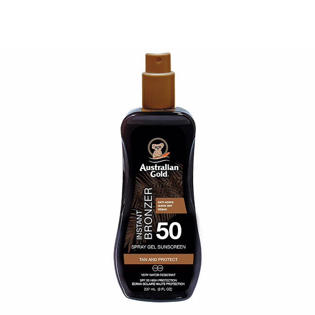 AustralianGoldInstantBronzerSprayGelSPF50237ml Australian Gold Instant Bronzer Spray Gel SPF50 237ml - Image 1