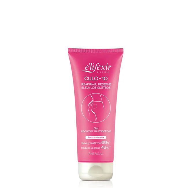 ElifexirCulo-10Multi-ActiveSculptingGel200ml Bottle of Elifexir Culo-10 Multi-Active Sculpting Gel by Elifexir, a gel indicated for reaffirming the glutes.