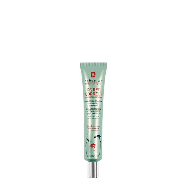 ErborianCCRedCorrectCream45ml Tube of Erborian CC Red Correct Cream by Erborian, a cream indicated for moisturizing and correcting skin redness.