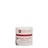 Product  container  of  Erborian  Ginseng  Infusion  Total  Eye  Cream  by  Erborian,  a  cream  indicated  for  nourishing  fatigued  eye  contour  skin.