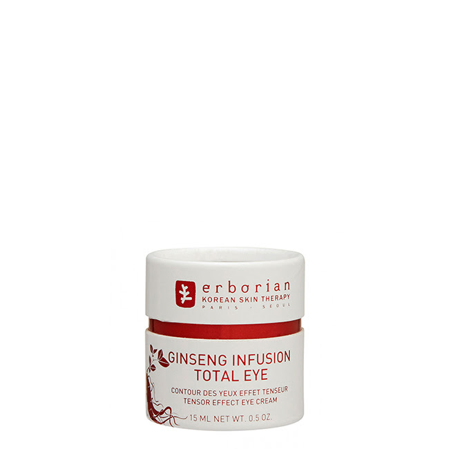 ErborianGinsengInfusionTotalEyeCream15ml Product container of Erborian Ginseng Infusion Total Eye Cream by Erborian, a cream indicated for nourishing fatigued eye contour skin.