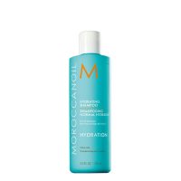 Bottle  of  Moroccanoil  Hydrating  Shampoo  by  Moroccanoil,  a  moisturizing  shampoo  indicated  for  nourishing  and  repairing  hair.