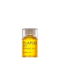 Bottle  of  Olaplex  Nº  7  Bonding  Oil  by  Olaplex,  a  styling  oil  indicated  for  restoring  shine  and  softness  to  damaged  hair.