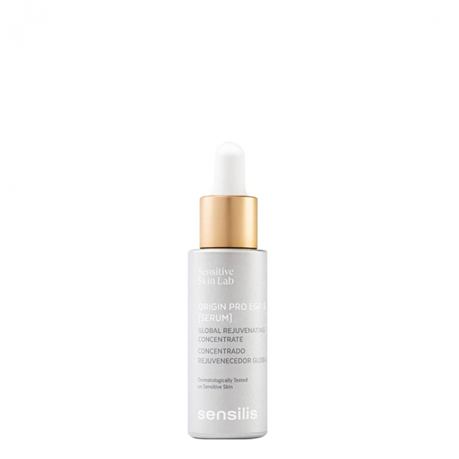 Sensilis Origin Pro EGF-5 Global Rejuvenating Treatment Serum 30ml Bottle of Sensilis Origin Pro EGF-5 Global Rejuvenating Treatment Serum by Sensilis, a serum indicated for anti-aging care.