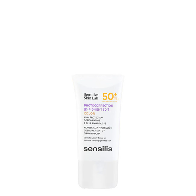 SensilisPhotocorrectionD-PigmentColor50+DepigmentingMousse40ml Product container of Sensilis Photocorrection D-Pigment Color 50